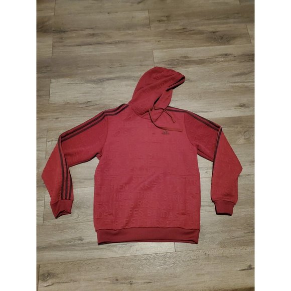 adidas Other - Adidas Maroon Big Badge Of Sport Textured 3 Stripe Pullover Hoodie Men's No sz.L